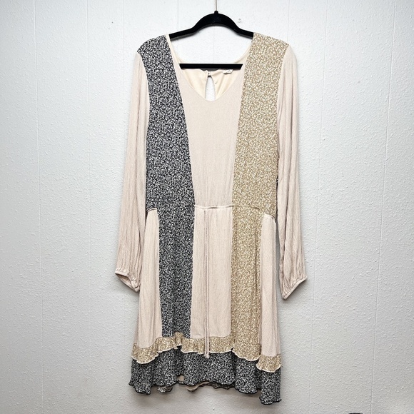 143 Story by Lineup Puff Sleeve Dress Womens 3XL Garden Cottagecore Patchwork - Picture 1 of 13